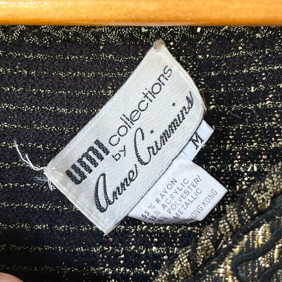 Umi Collections By Anne Crimmins Women's Vintage Gold Metallic Blouse Size M - Picture 8 of 9